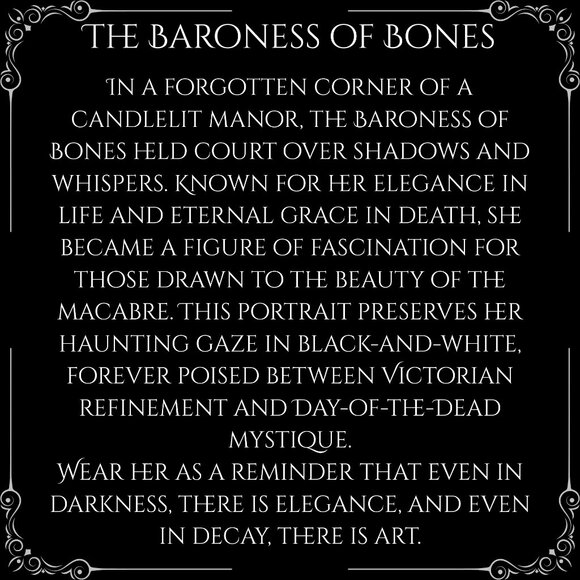 Baroness of Bones Necklace – Gothic Skeleton Victorian Portrait Jewelry - Picture 4 of 4
